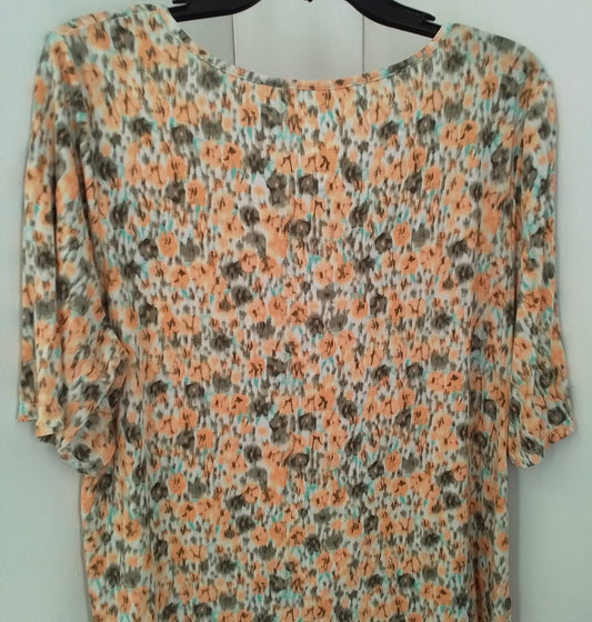 APT. 9 Women's Blouse XXL Orange, teal, black