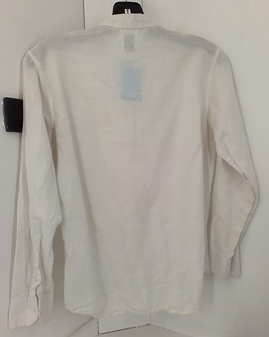 Old Navy Kids White Blouse - Cotton Linen, Sizes L/10/12