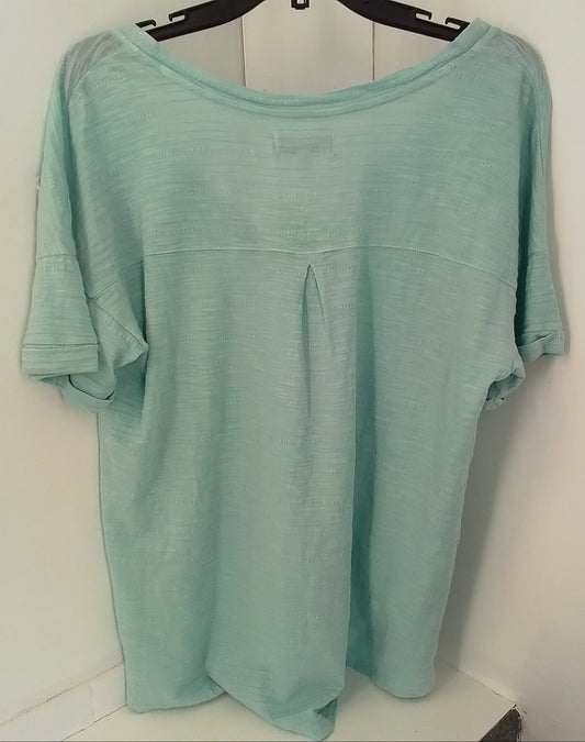 New Directions Women's Light Green Cotton Shirt - Size L