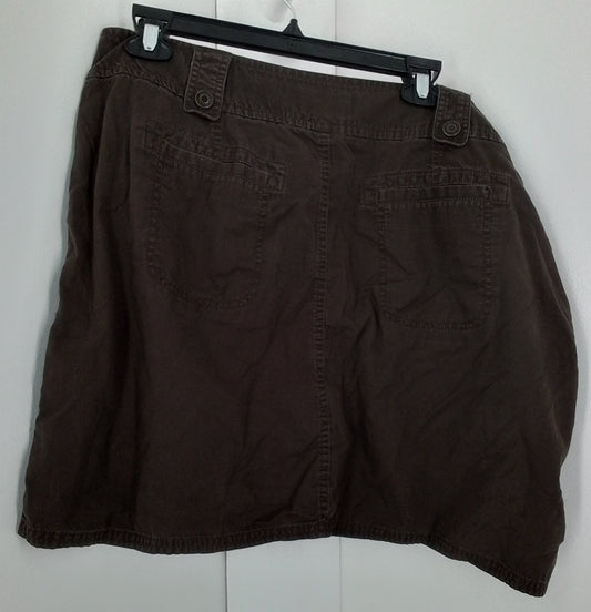 Sonoma Women's Brown Cotton Skirt - Size 16