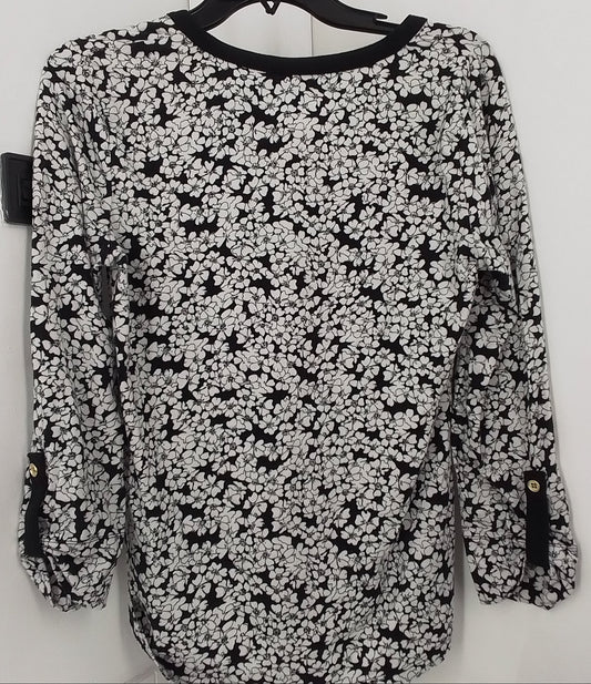 JONES NEW YORK Women's Cotton Shirt - M, White/Black