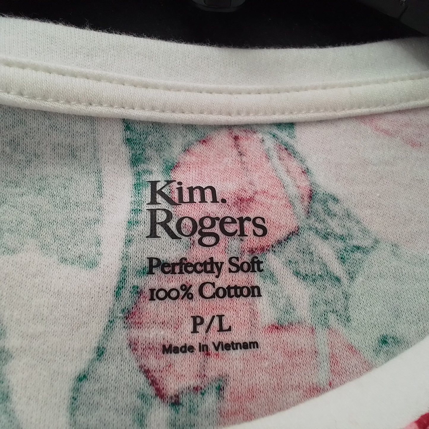 Kim Rogers Women's Cotton Shirt - L - White/Red/Green