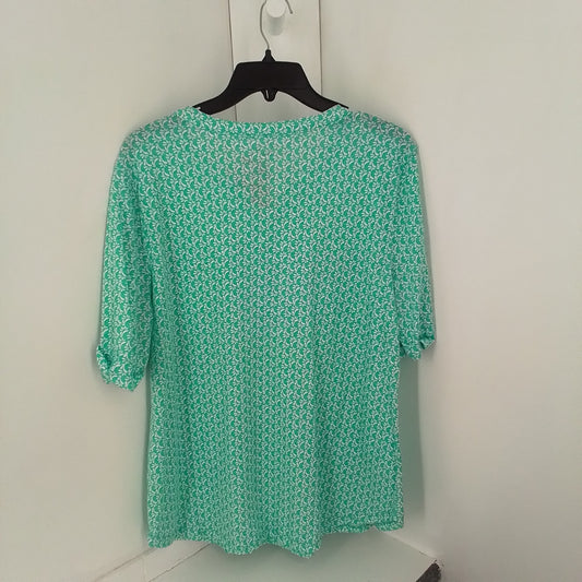 Croft & Borrow Women's Shirt L Green White