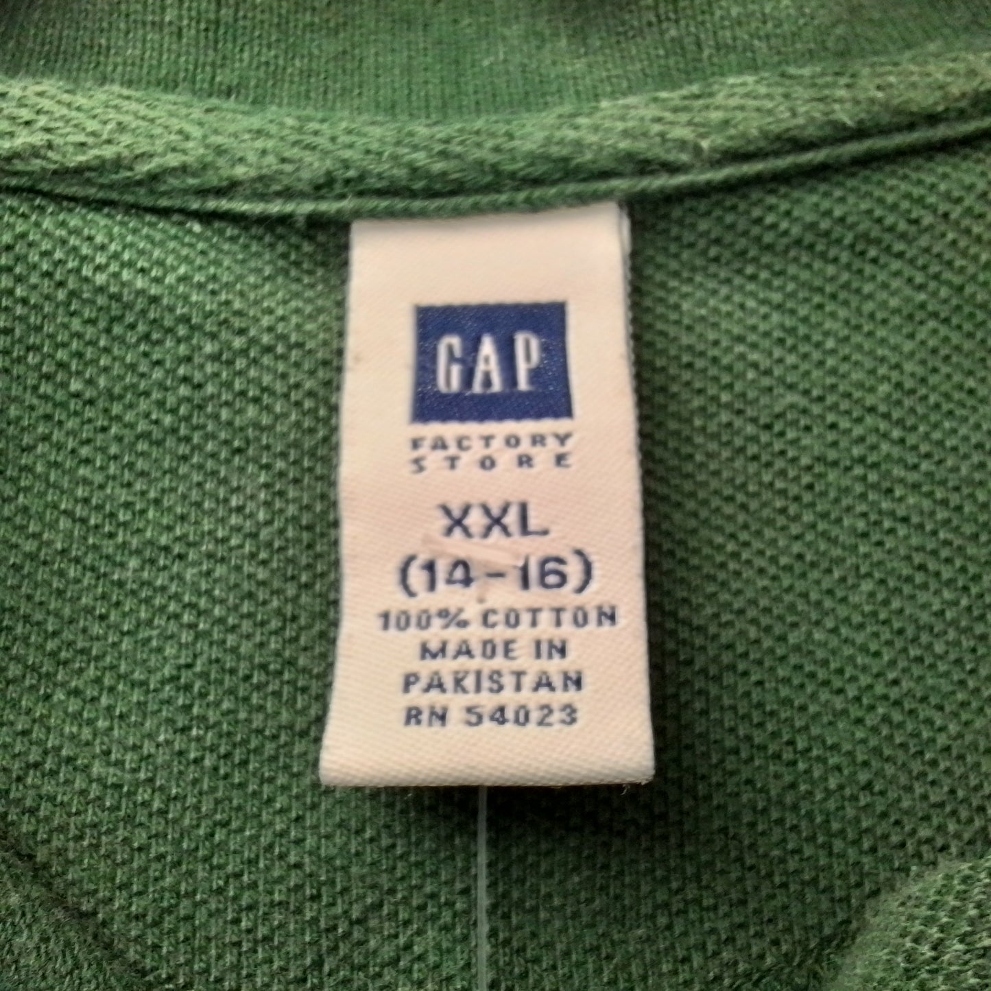 Gap Kids Green Cotton Polo Shirt (Kids, Sizes 14 & 16)