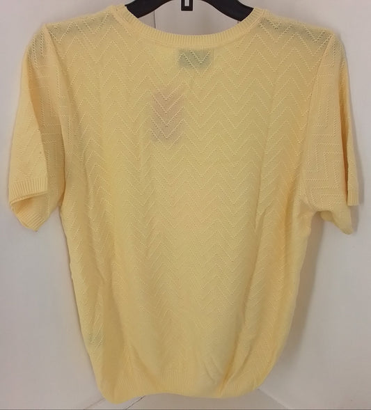 Alfred Dunner Women's Yellow Acrylic Sweater - Size S