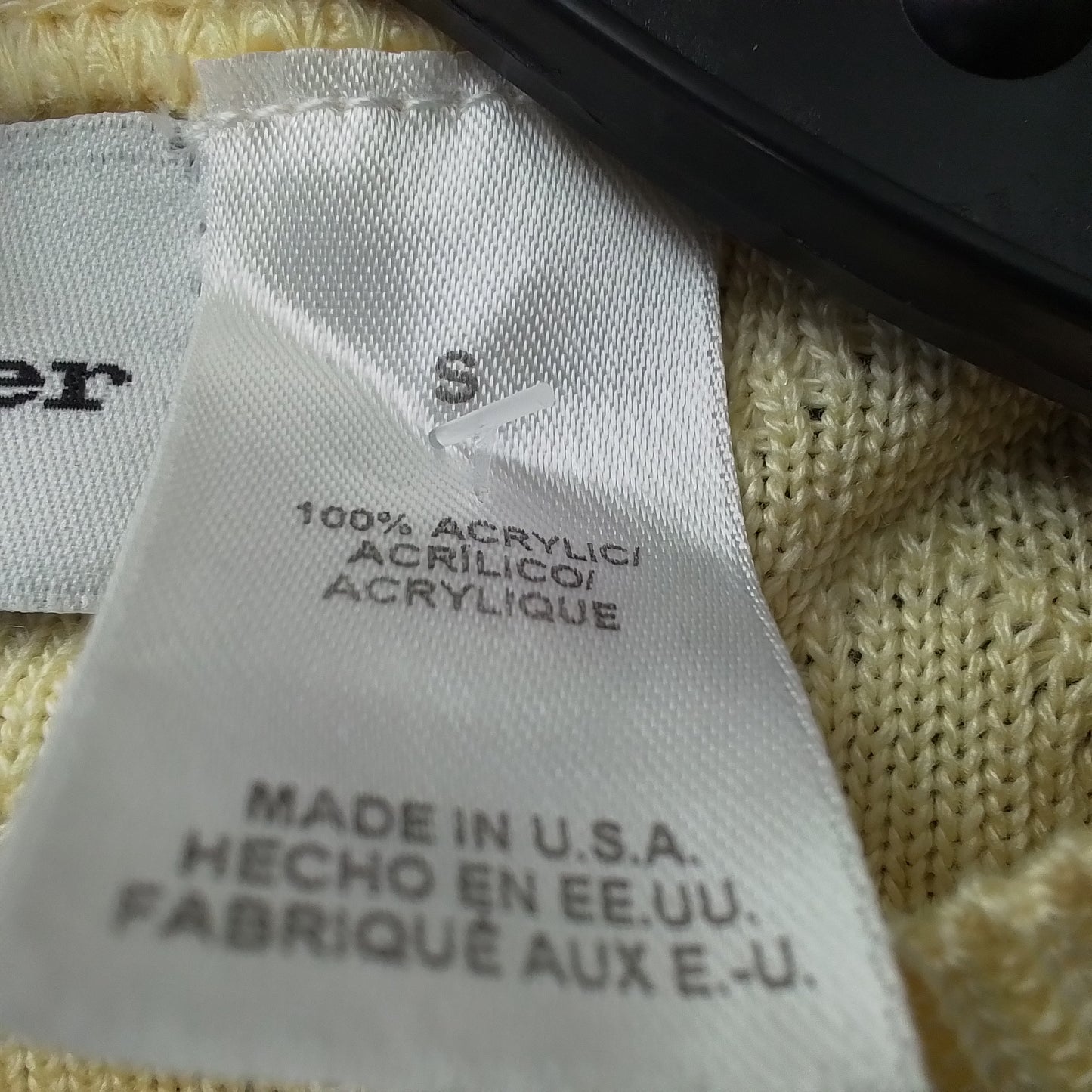 Alfred Dunner Women's Yellow Acrylic Sweater - Size S