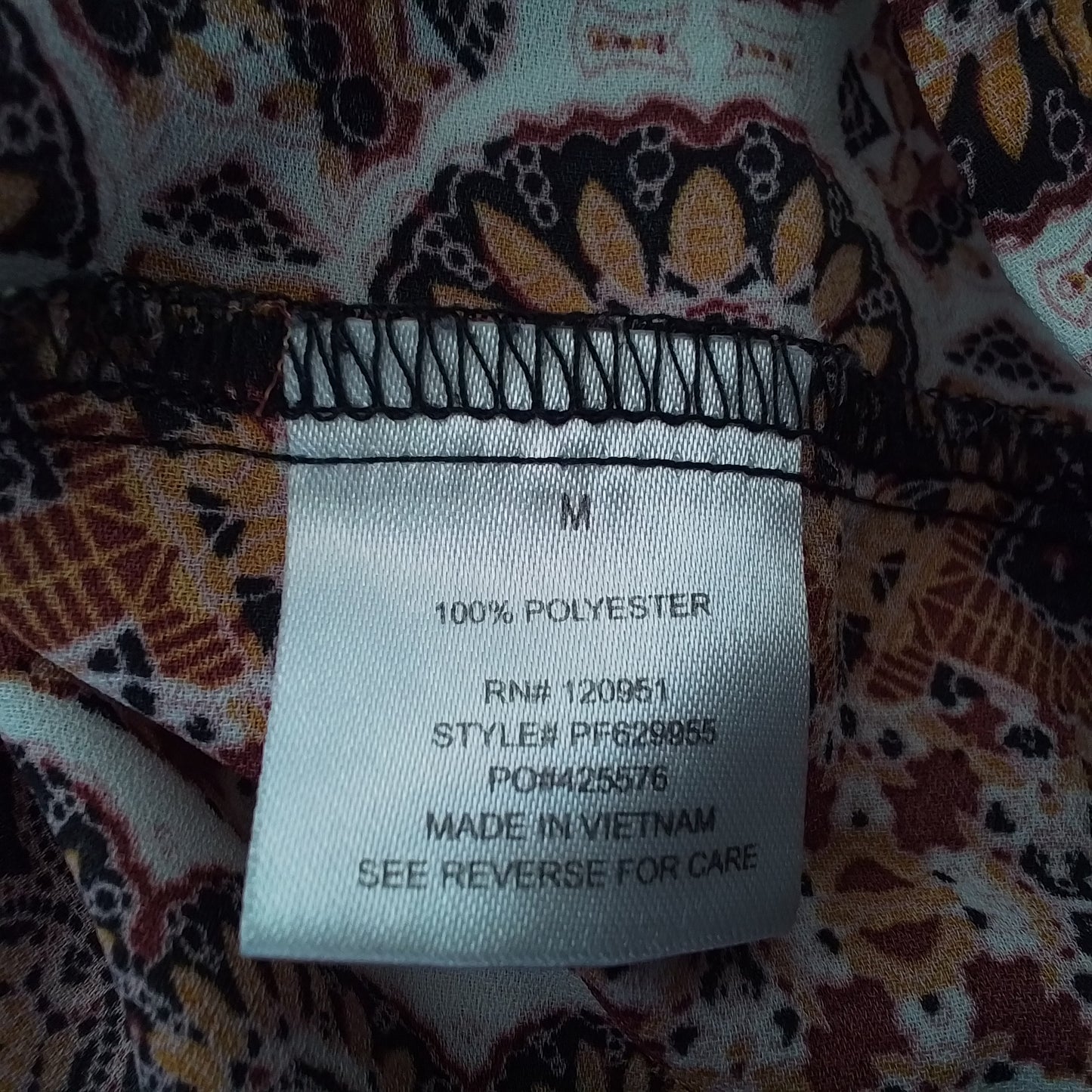 Women's Polyester Shirt - Orange/Brown/Salmon - Size M