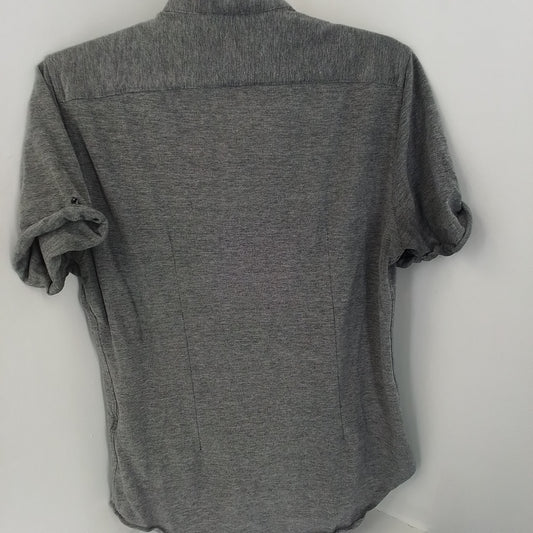 Men's Grey Cotton Button Up Shirt