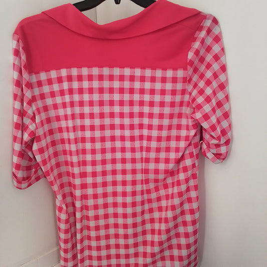 Women's Blouse - Pink/White, Size L, Polyester