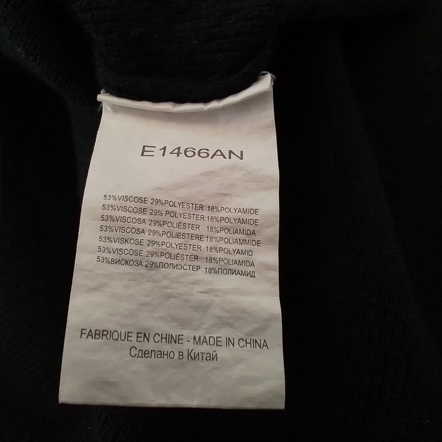 Women's Black Sweater - Size S, Polyester/Viscose