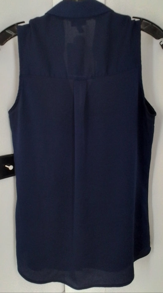 Express, Inc. Women's Blue Cotton Sleeveless Blouse - Size S