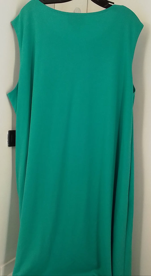 Women's Green Dress, Size 3X, Polyester/Rayon