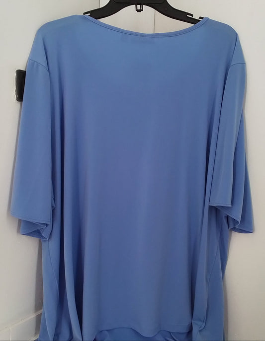 Women's Blue Polyester Blouse - 3X