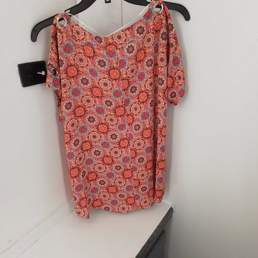 Women's Polyester Blouse - Size M - Pink, Black, Brown