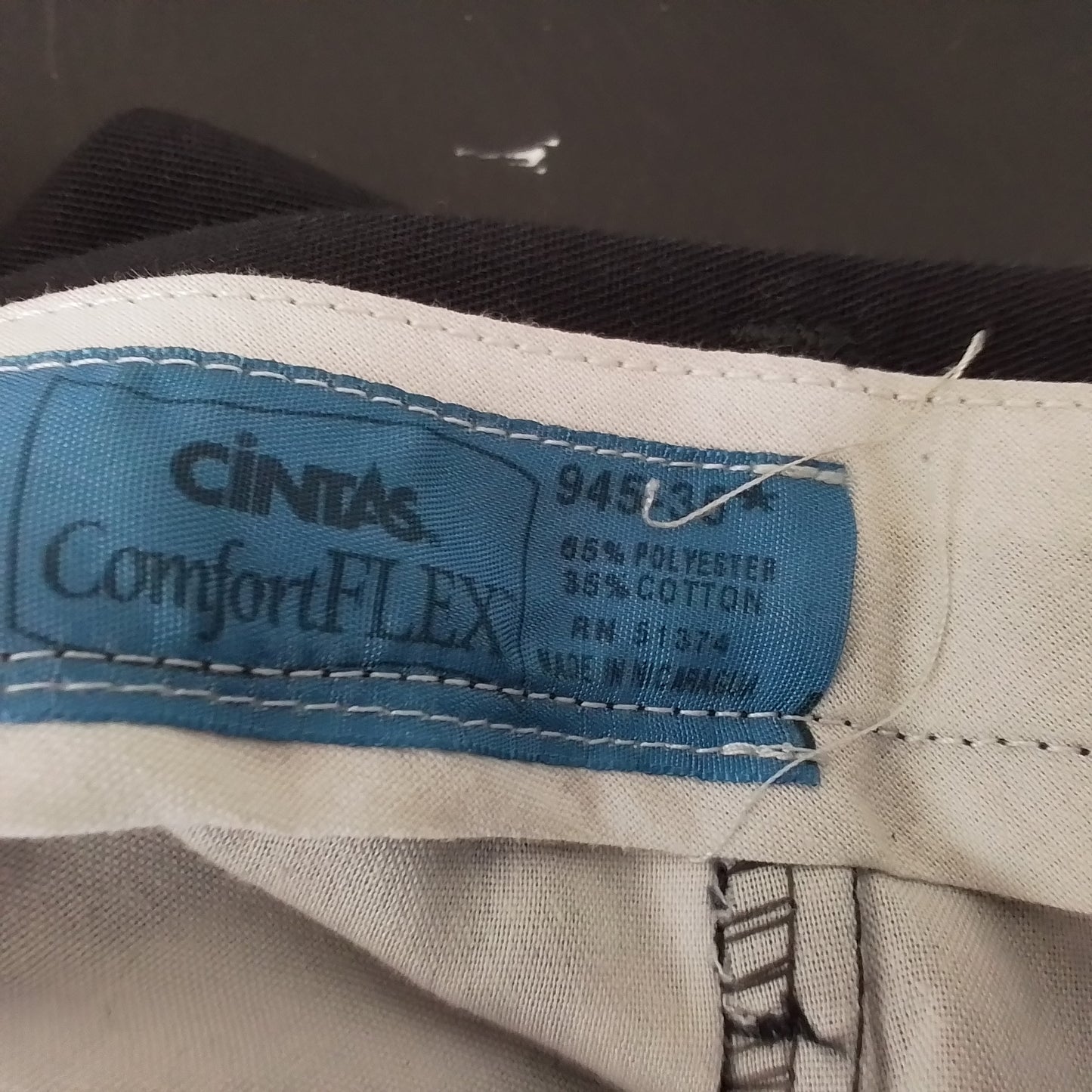 Men's Black Pants, Size 34, Polyester/Cotton