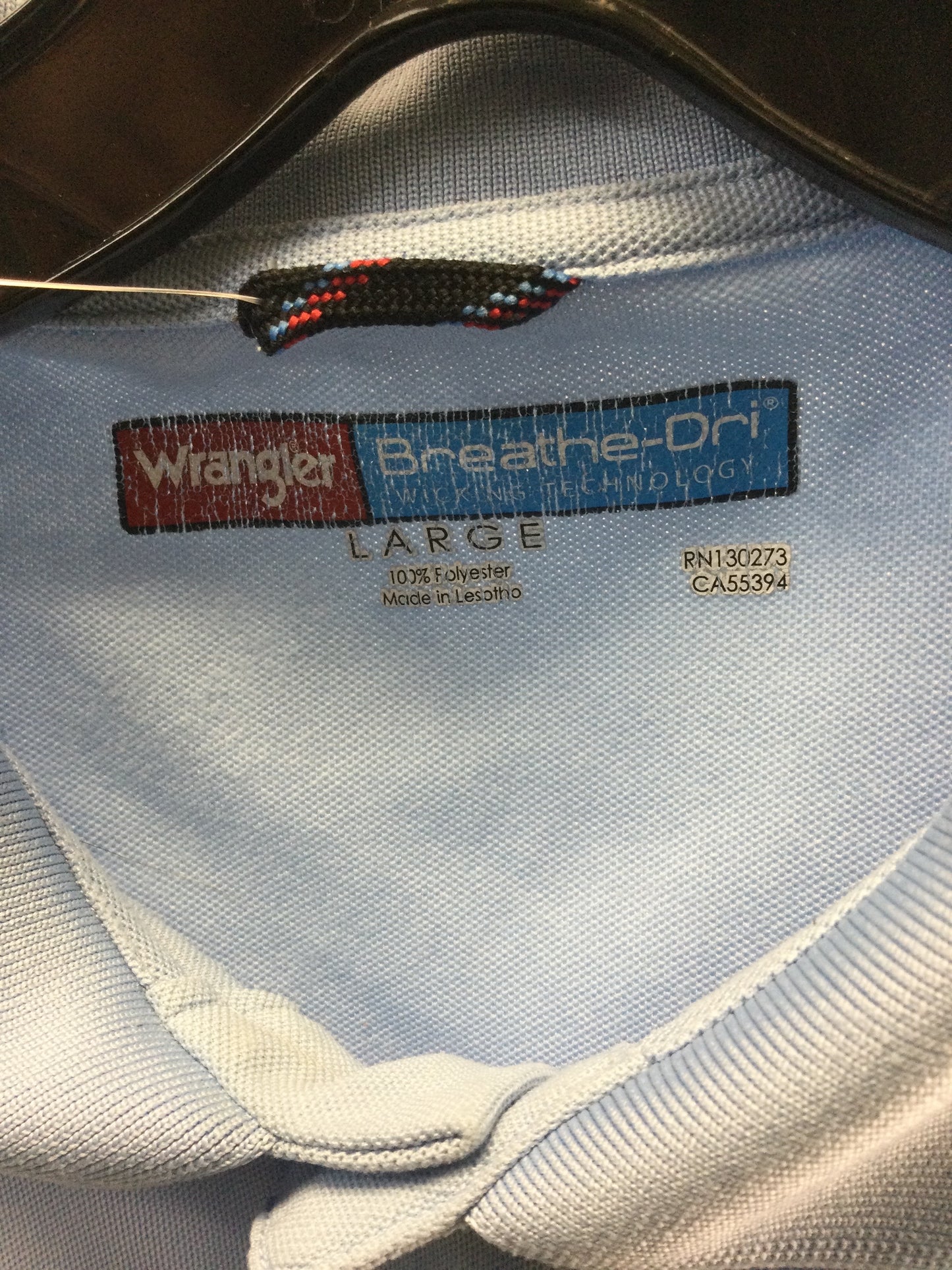 Men's Wrangler blue polo shirt