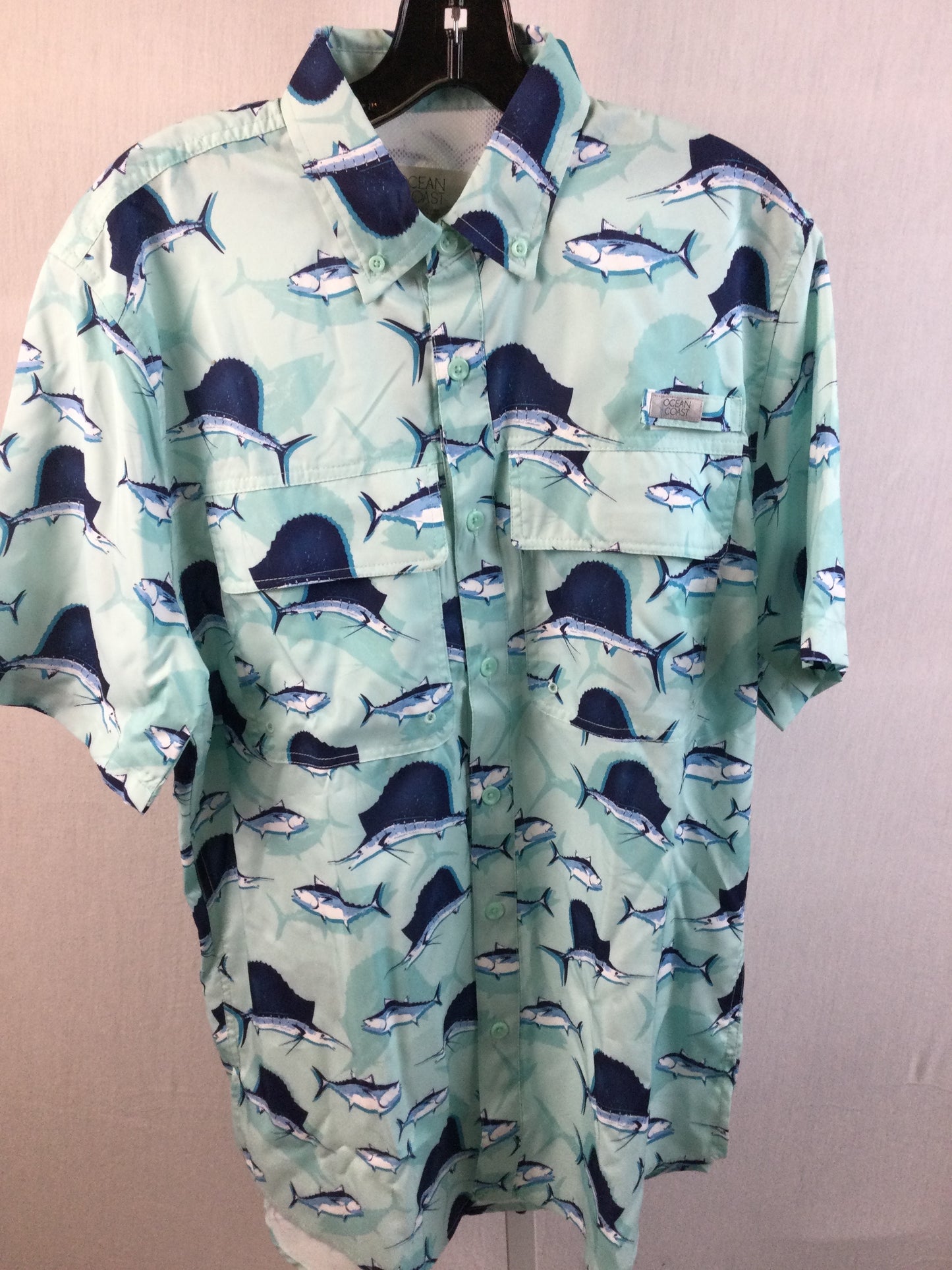 mens short sleeve button down ocean coast