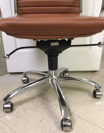 Euro Style Dirk Low Back Office Chair Cognac With Arms