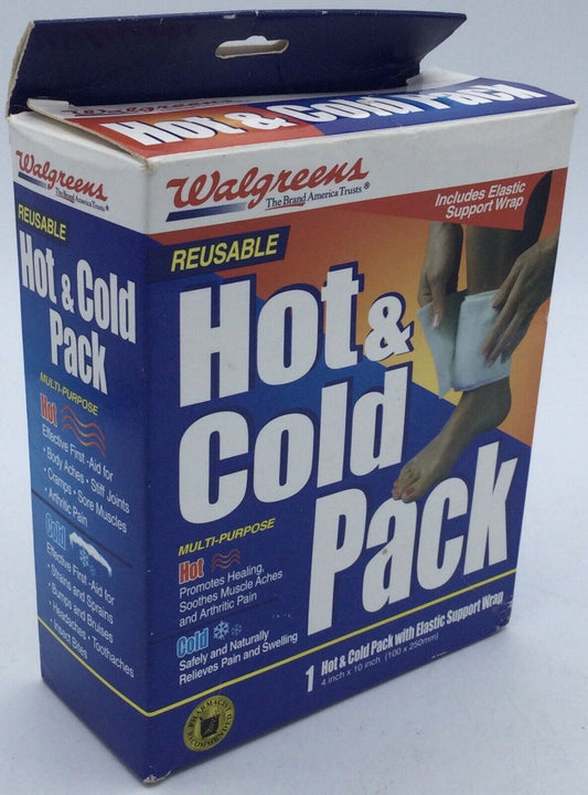 Walgreens Reusable Hot & Cold Pack 4"x10" w/ Elastic Support Wrap - Microwavable