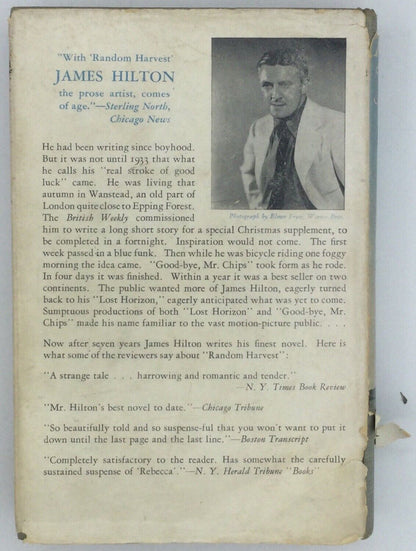 Random Harvest by James Hilton, 1941, Book Club Edition