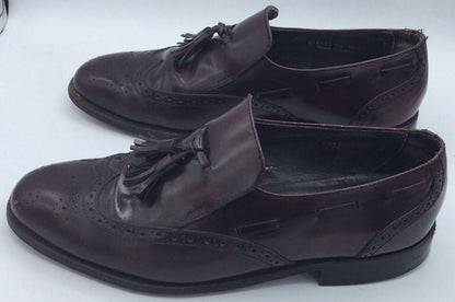 Jarman Burgundy Leather Dress Shoes Brogued Wingtip Loafers Men’s US 8.5 EEE