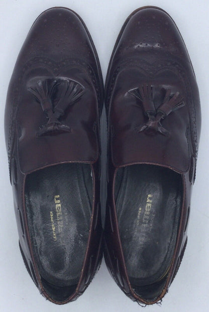 Jarman Burgundy Leather Dress Shoes Brogued Wingtip Loafers Men’s US 8.5 EEE