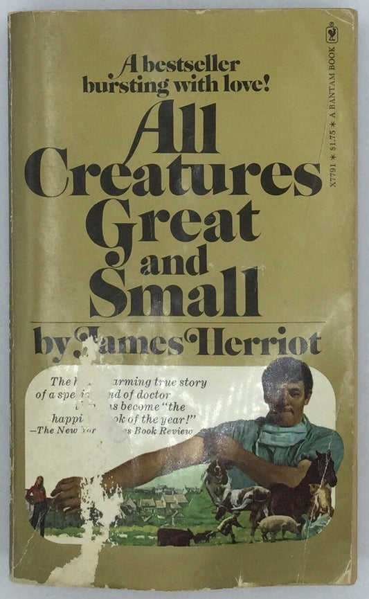 ALL CREATURES GREAT AND SMALL by James Herriot - Vintage 1973 Bantam Paperback