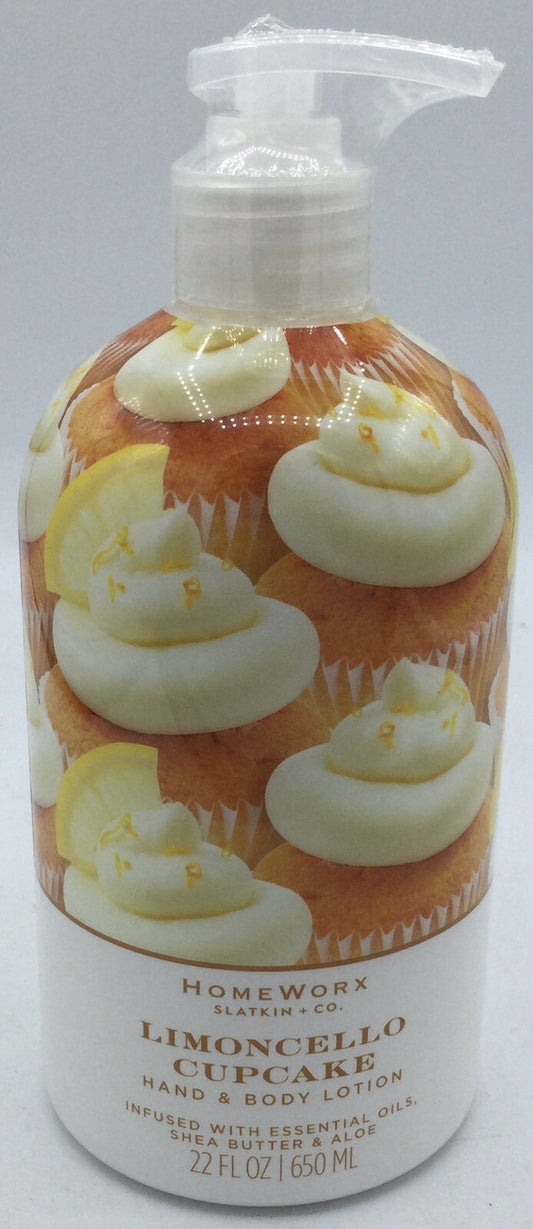 NEW HOMEWORX BY SLATKIN + CO LIMONCELLO CUPCAKE HAND & BODY LOTION - 22 FL OZ