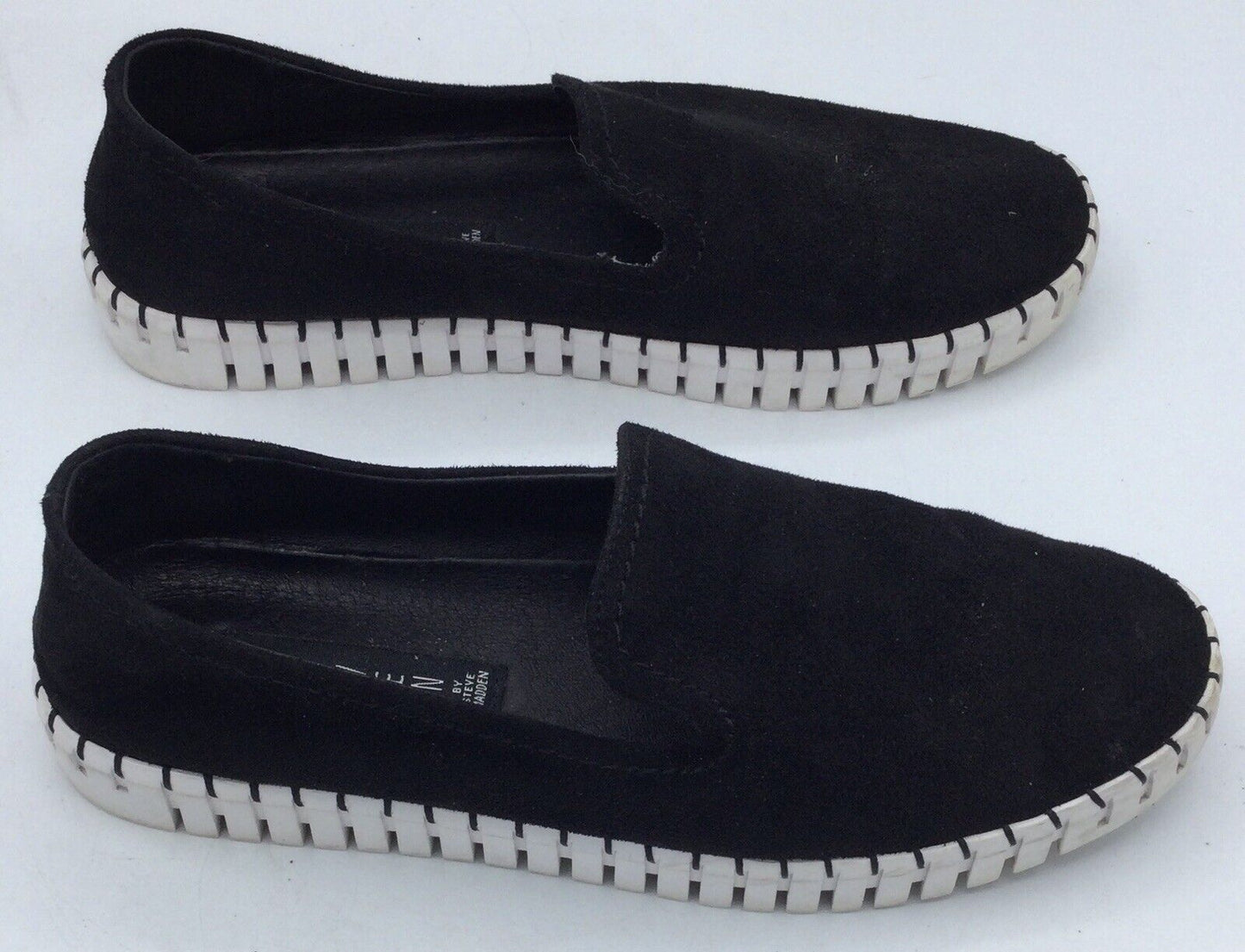 Women's Steven by Steve Madden Salazar Suede "Fabric" Black Slip On Sneakers 8M