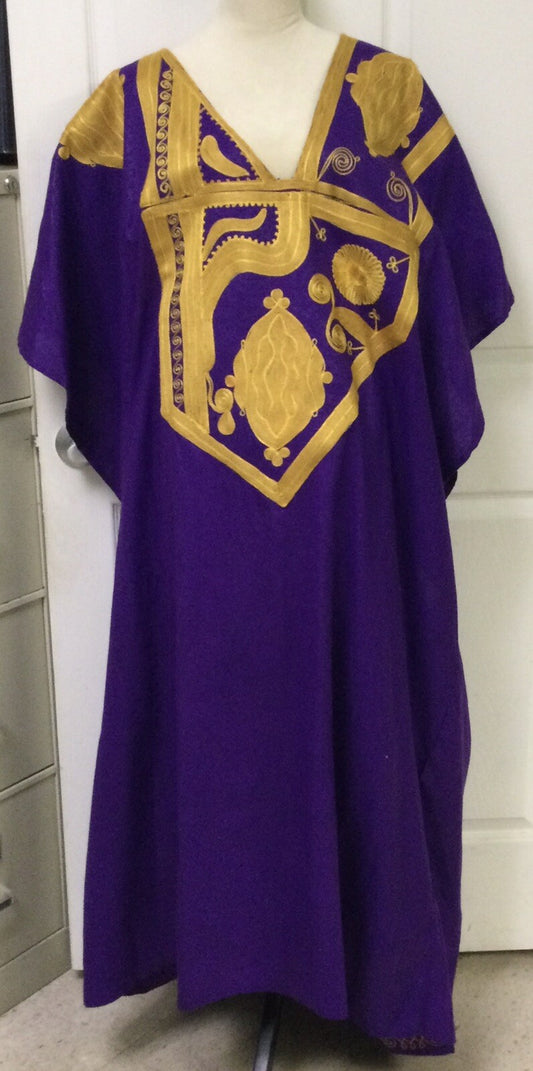The African Star Two-Piece Purple and Gold Suit