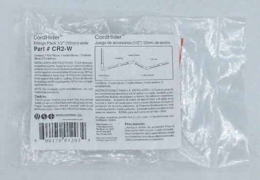 CordHider™ Fittings Pack - ½" wide - Mono-Systems CR2-W for use with CR1-W