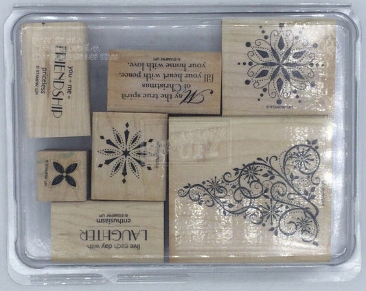 Stampin’ Up! Lot of 7 Pieces Wood Rubber Stamps Mostly New Unused