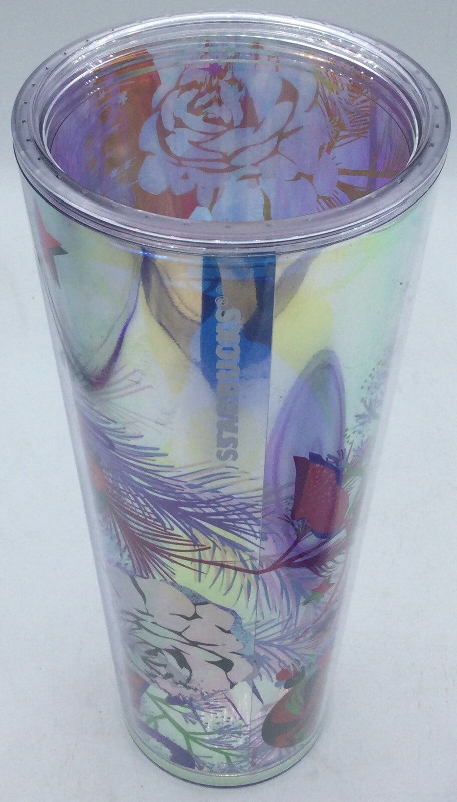 Starbucks Shiny Floral 24 Oz Tumbler (Straw Missing)