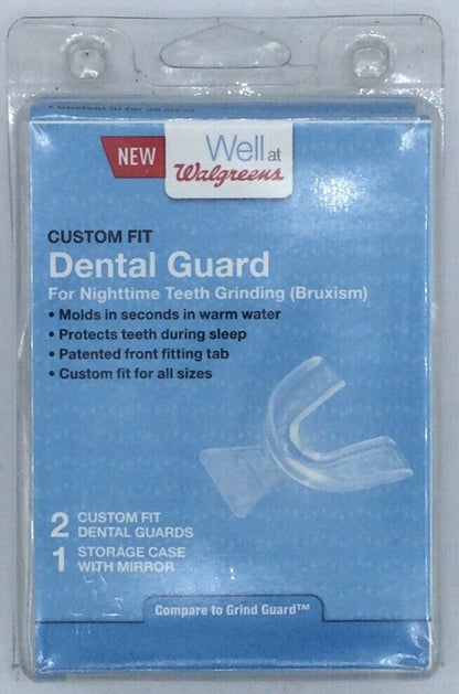 WALGREENS Dental Guard Nighttime Grinding 2 Guards + 1 Case w/ Mirror - Lot of 2