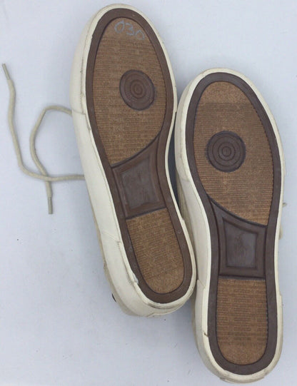 Polo Ralph Lauren Lilia Beige Corduroy Brown Micro Suede Deck Boat Shoe Size 9B