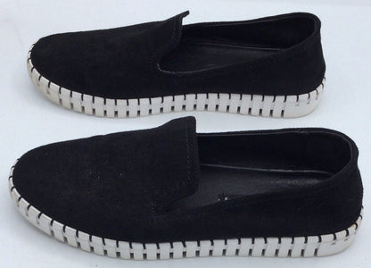 Women's Steven by Steve Madden Salazar Suede "Fabric" Black Slip On Sneakers 8M