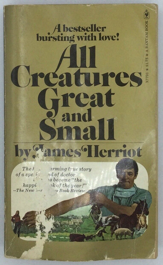 ALL CREATURES GREAT AND SMALL  by James Herriot vintage 1973 Bantam paperback