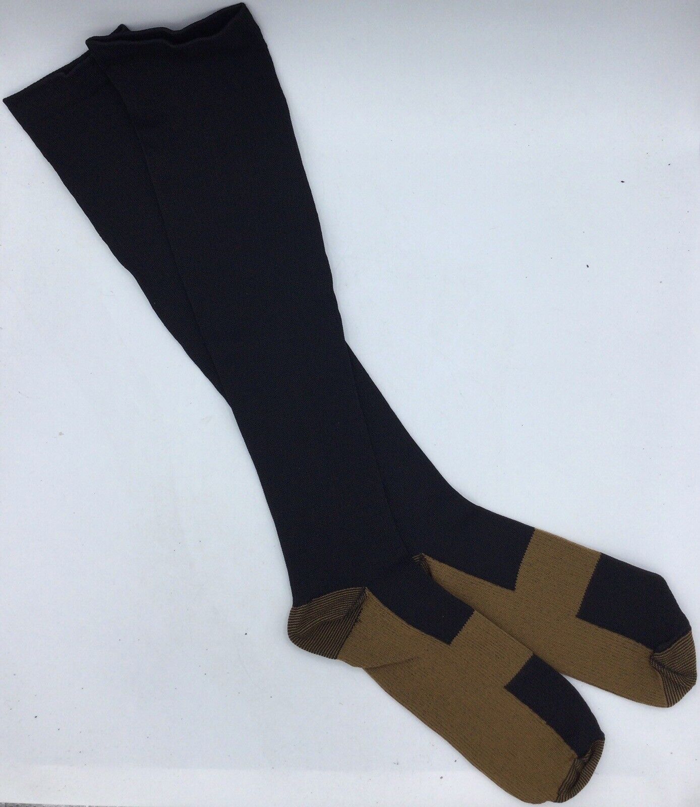 Compression Socks Unisex L/XL Leg Comfort Health -- 4 Pairs (3 Black, 1 Beige)