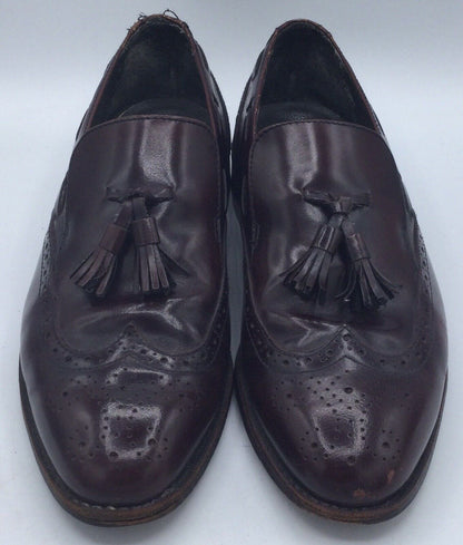 Jarman Burgundy Leather Dress Shoes Brogued Wingtip Loafers Men’s US 8.5 EEE