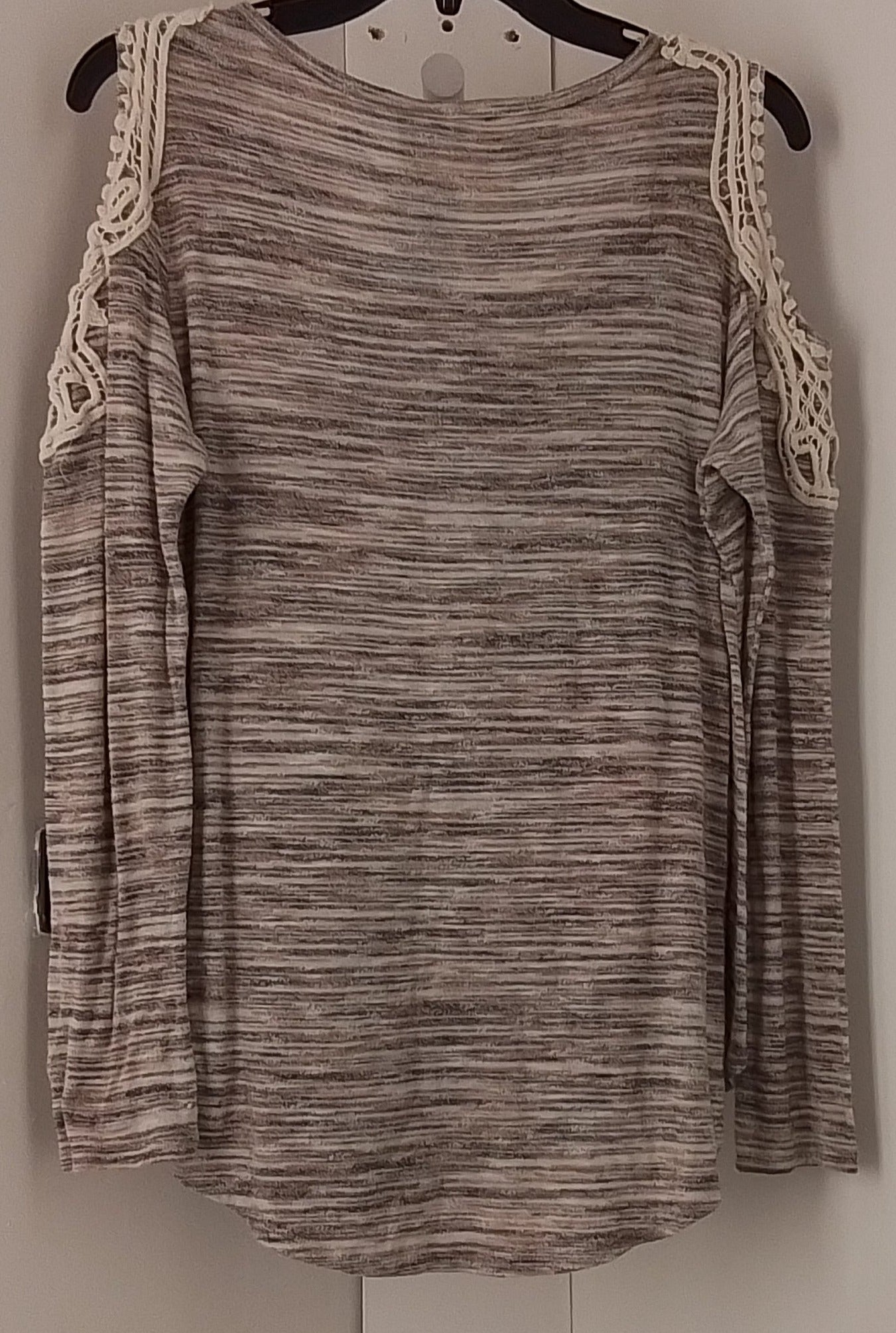 New Directions Gray Striped Sweater