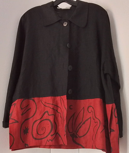 Beppa Mens Black and Red Dress Shirt