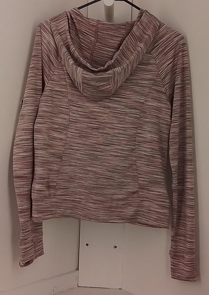 Yogalicious Women's Purple and Pink Striped Hoodie