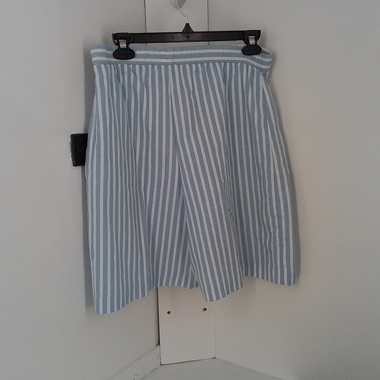 blue striped shorts