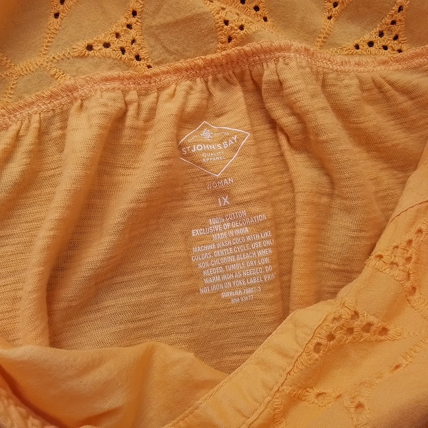 St John's Bay Women's Orange Blouse