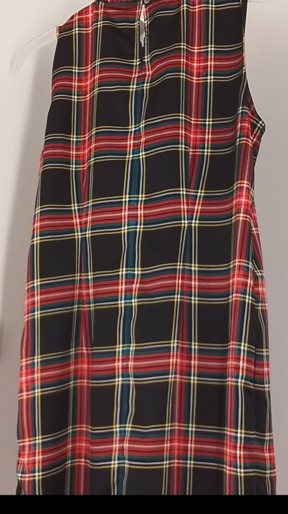 J. Crew Women's Red and Black Flannel Patterned Dress