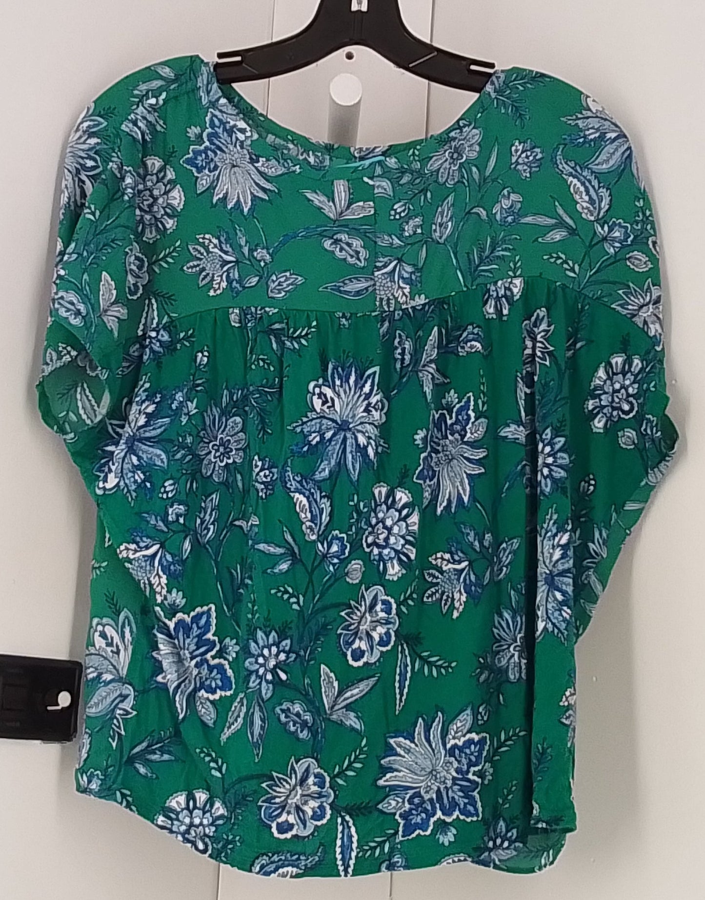 Loft Women's Green Floral Patterned Blouse