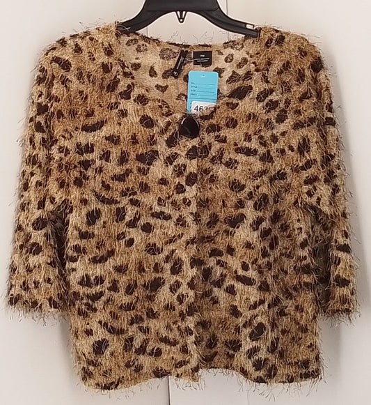 New Directions Women's Petite Leopard Spot Patterned Sweater