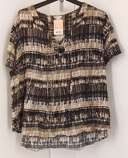 Cato Women's Brown Striped Blouse