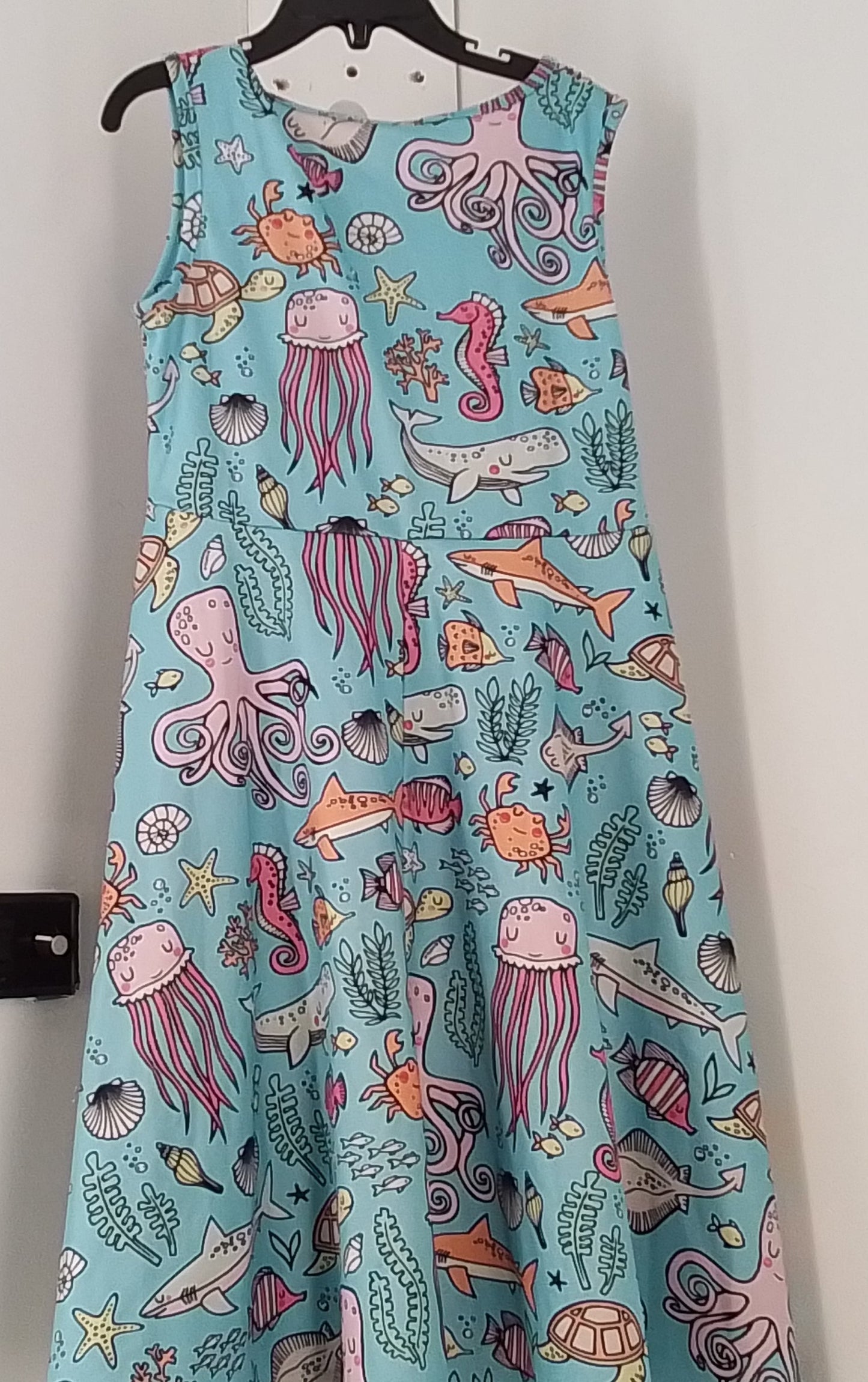 Funnycokid Girls' Blue Aquarium Dress