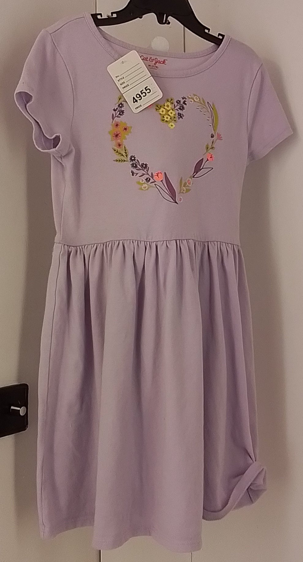 Cat & Jack Girls' Purple Floral Heart Dress